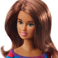 Barbie - Fashionista Doll with Brown Hair and Blue Dress with Flowers (Mattel GBK94), Multicolor