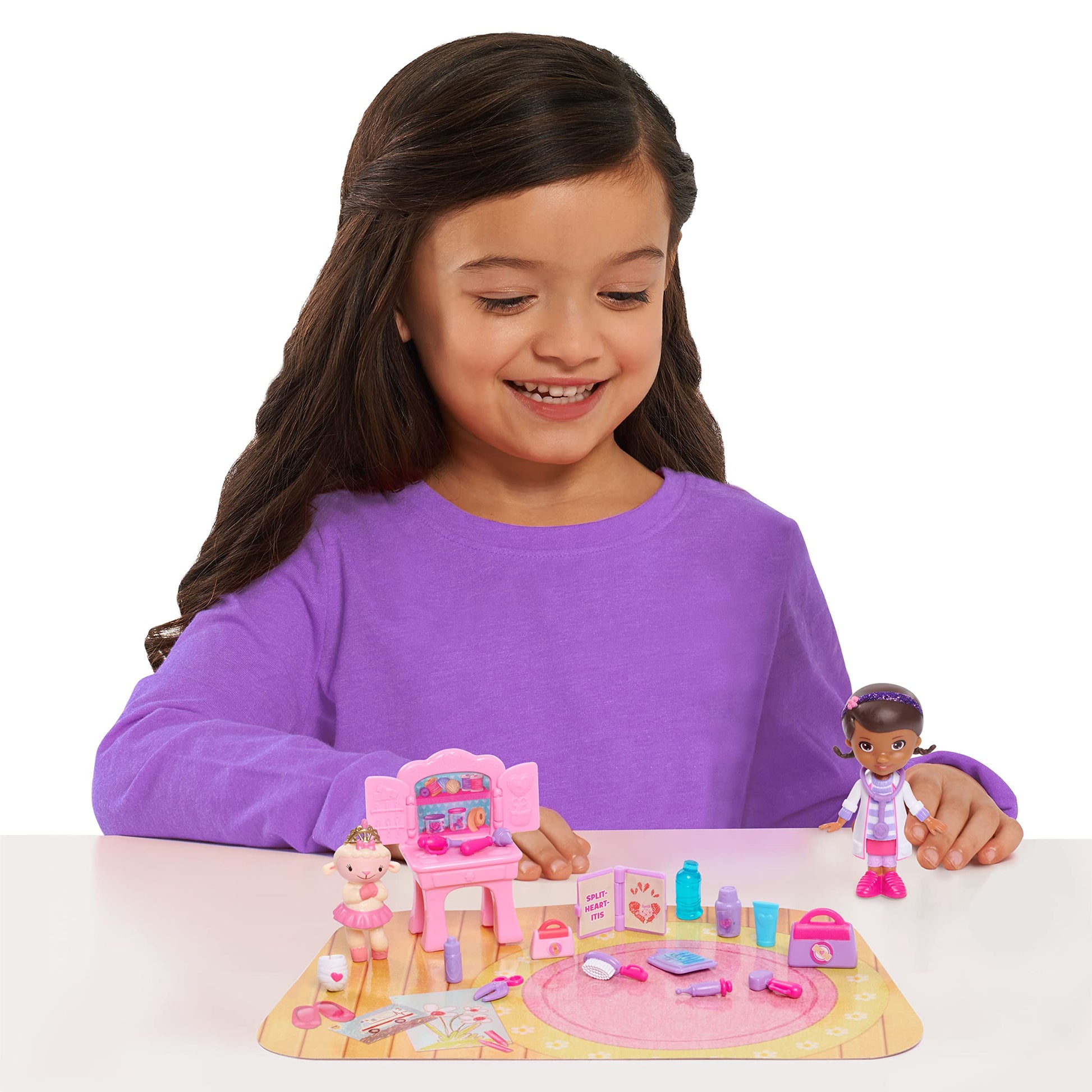 Just Play Doc McStuffins On-the-Go So Much Better Lambie 20-Piece Playset, Doc McStuffins Doll, Lambie Figure, 16 Tools and Accessories, Carrying