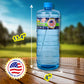 Made in USA Bubble Solution Refill with Wand 64oz Non Toxic Dye Free (1/2 Gallon), Kids Easy Grip Bottle Refill for Bubble Machine, Bubble Wands