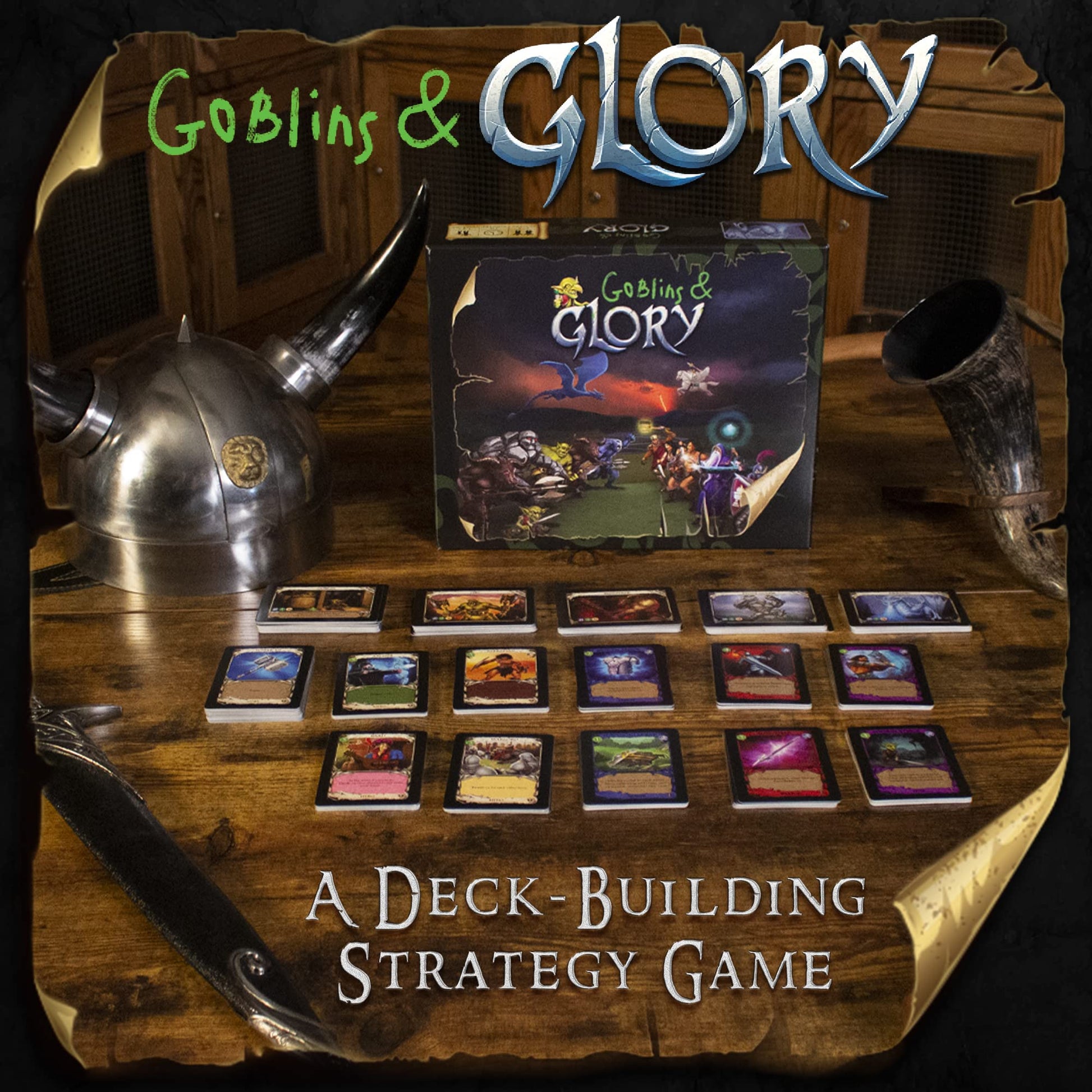Goblins & Glory Strategy Board Game - Fantasy Deck Building Adventure with Heroes, Monsters & Quests - Fun Card Game for Adults & Teens, Ages 14+, 3-5