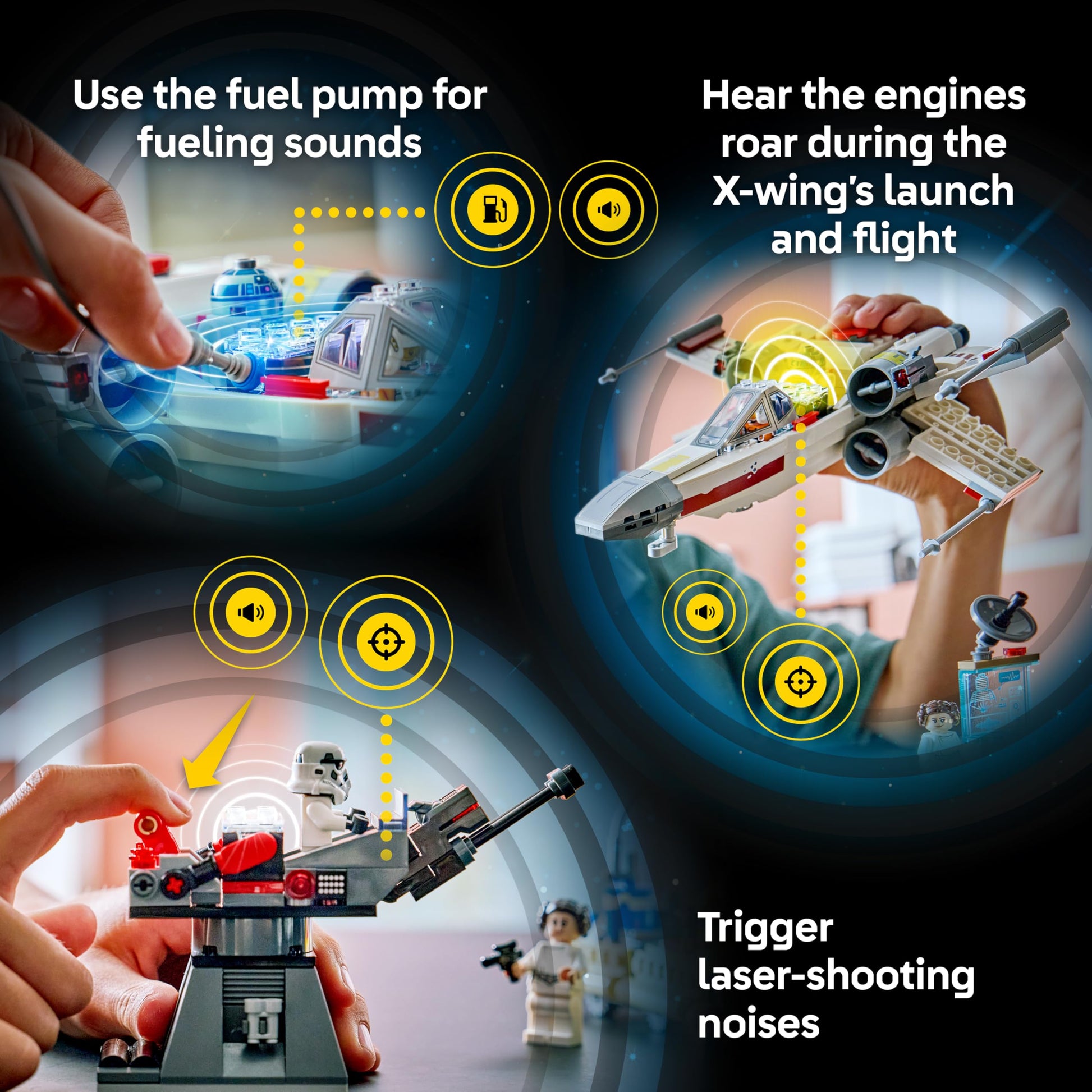 LEGO Star Wars SMART Play: Luke’s Red Five X-Wing Interactive Building Toy - All-in-One Set - Reacts to How You Move and Play with a SMART Brick