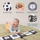Taf Toys Newborn Soft Activity Book Black & White High Contrast Baby Book Infant Sensory Toys Tummy Time Soft Cloth Books for Babies Textured Fabric