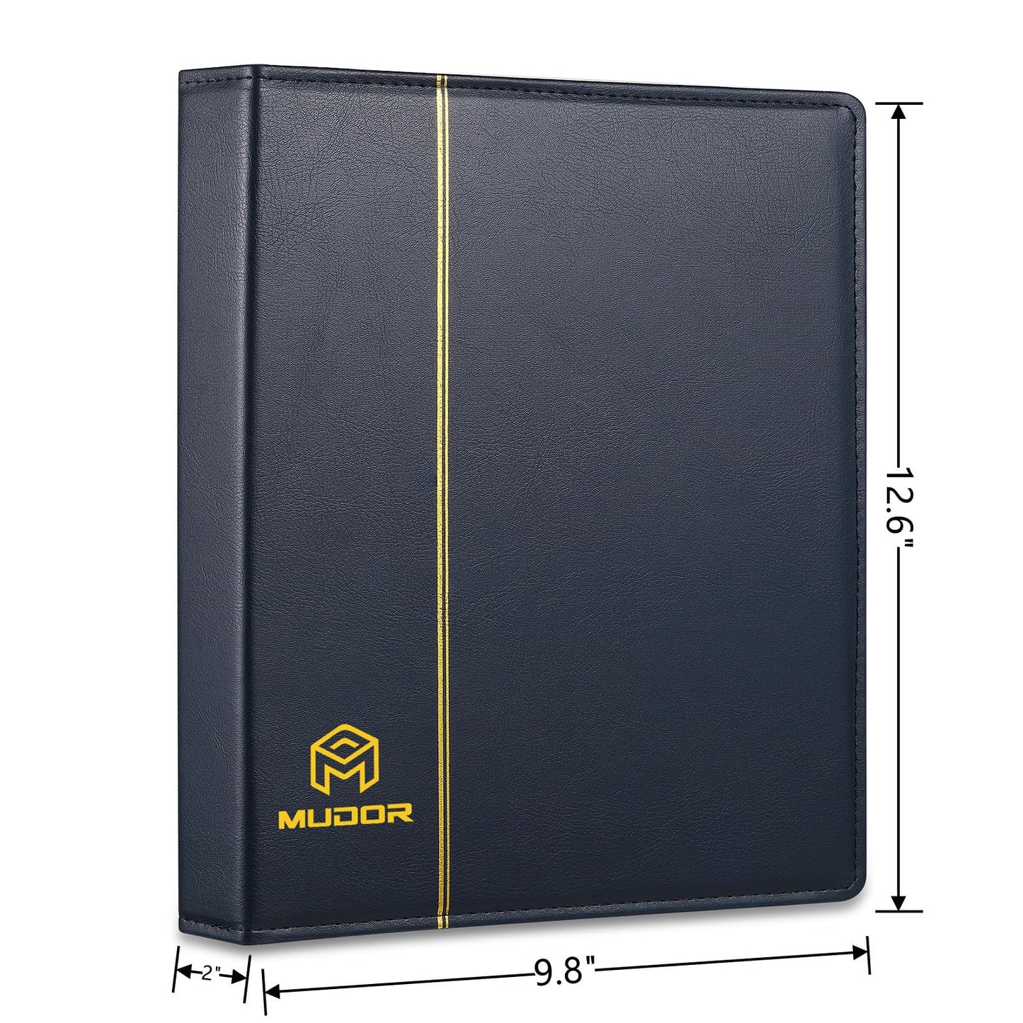 MUDOR 4 Ring Empty Stamp Binder for Coins, Banknotes Collectors,Blue