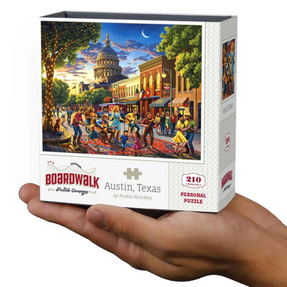 Boardwalk Austin, Texas 210 Piece Personal Puzzle, Jigsaw Puzzles with Premium Box, Texas Gifts for Adults, 6"x8"