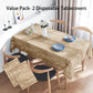 XINDE Wood Grain Plastic Tablecloths, 2PCS Wood Grain Tablecover Wood Print Tablecloth Brown Vintage Party Table Covers for Kitchen Dining Room