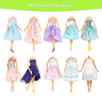 Keysse 39-Piece Forest Fairy Doll Clothes for 11.5 Inch Dolls, No Doll