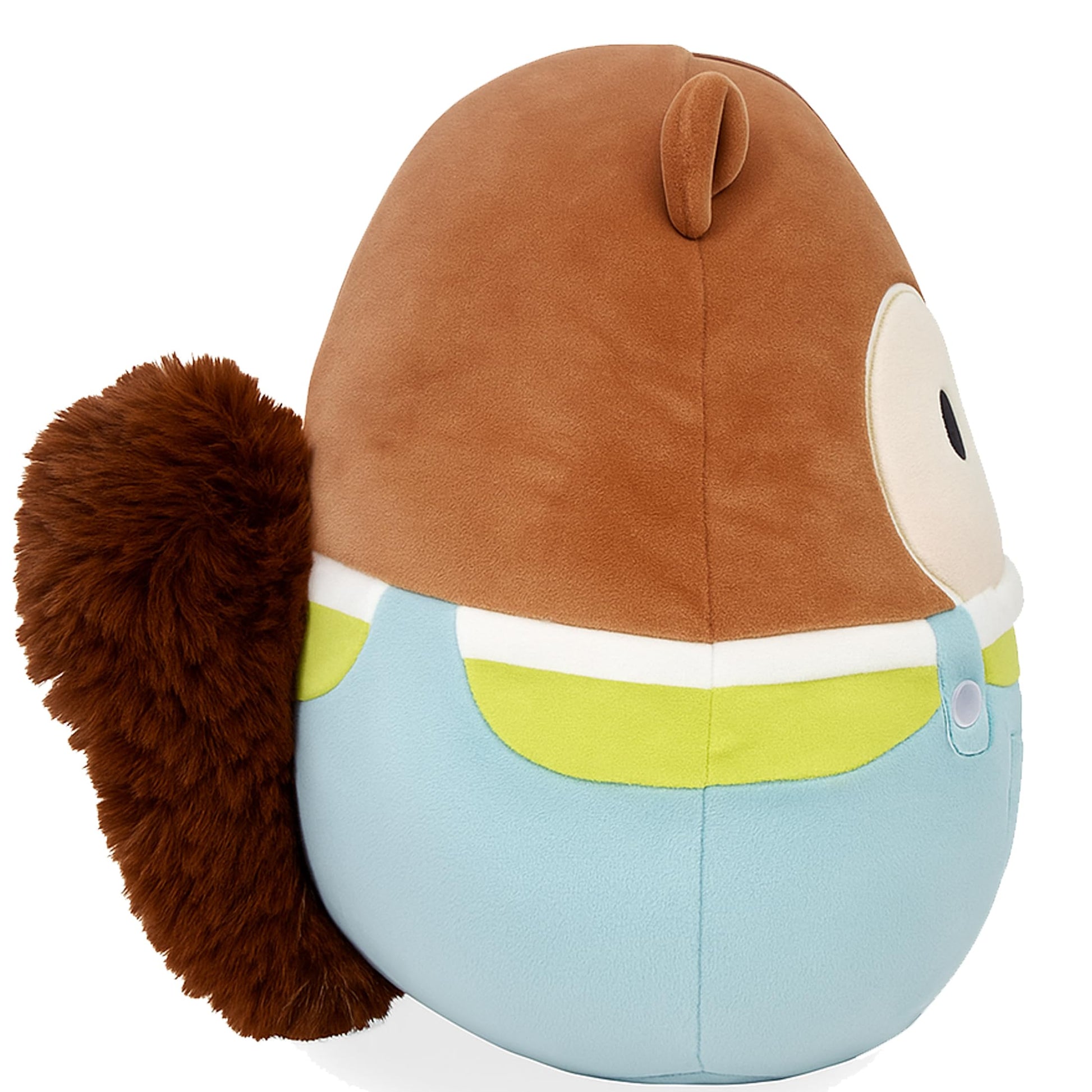 Squishmallows 8-Inch Harvest Sawyer Brown Squirrel Plush Toy with Blue Overalls