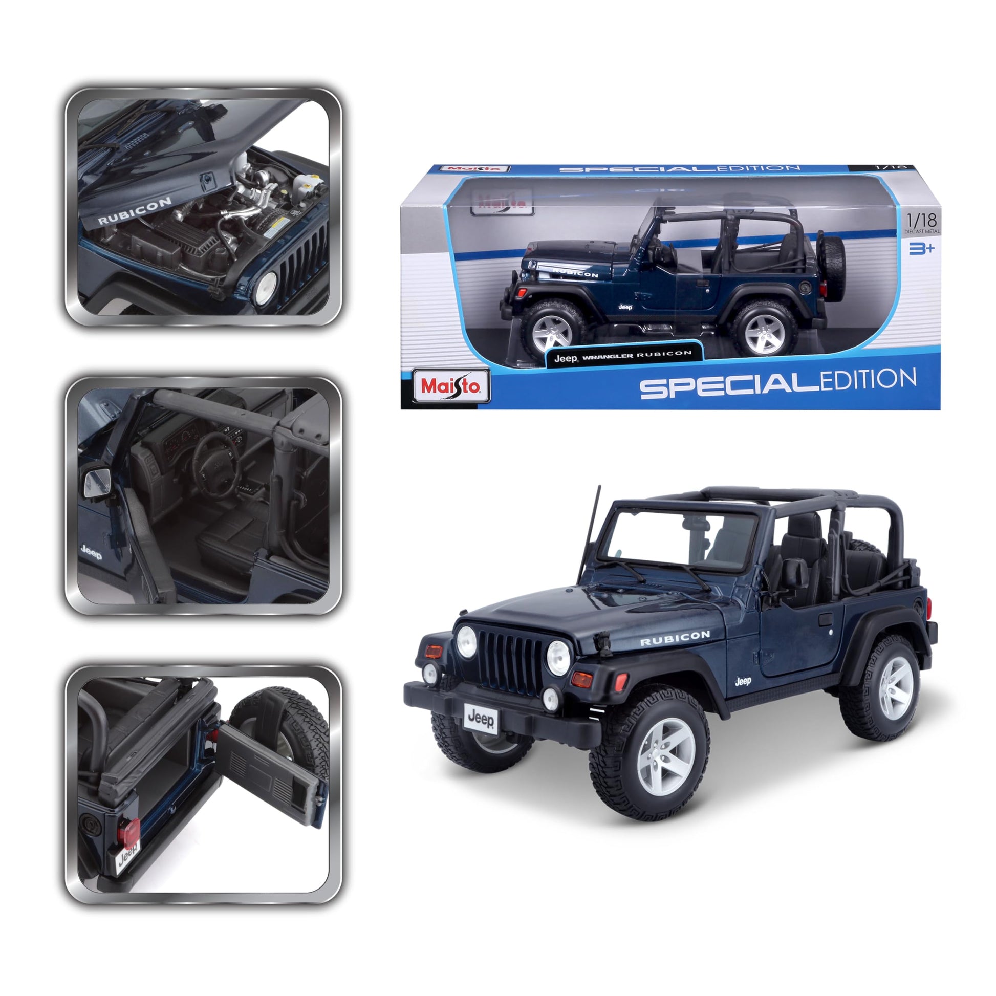 Maisto 1:18 Jeep Wrangler Rubicon (Colors May Vary)
