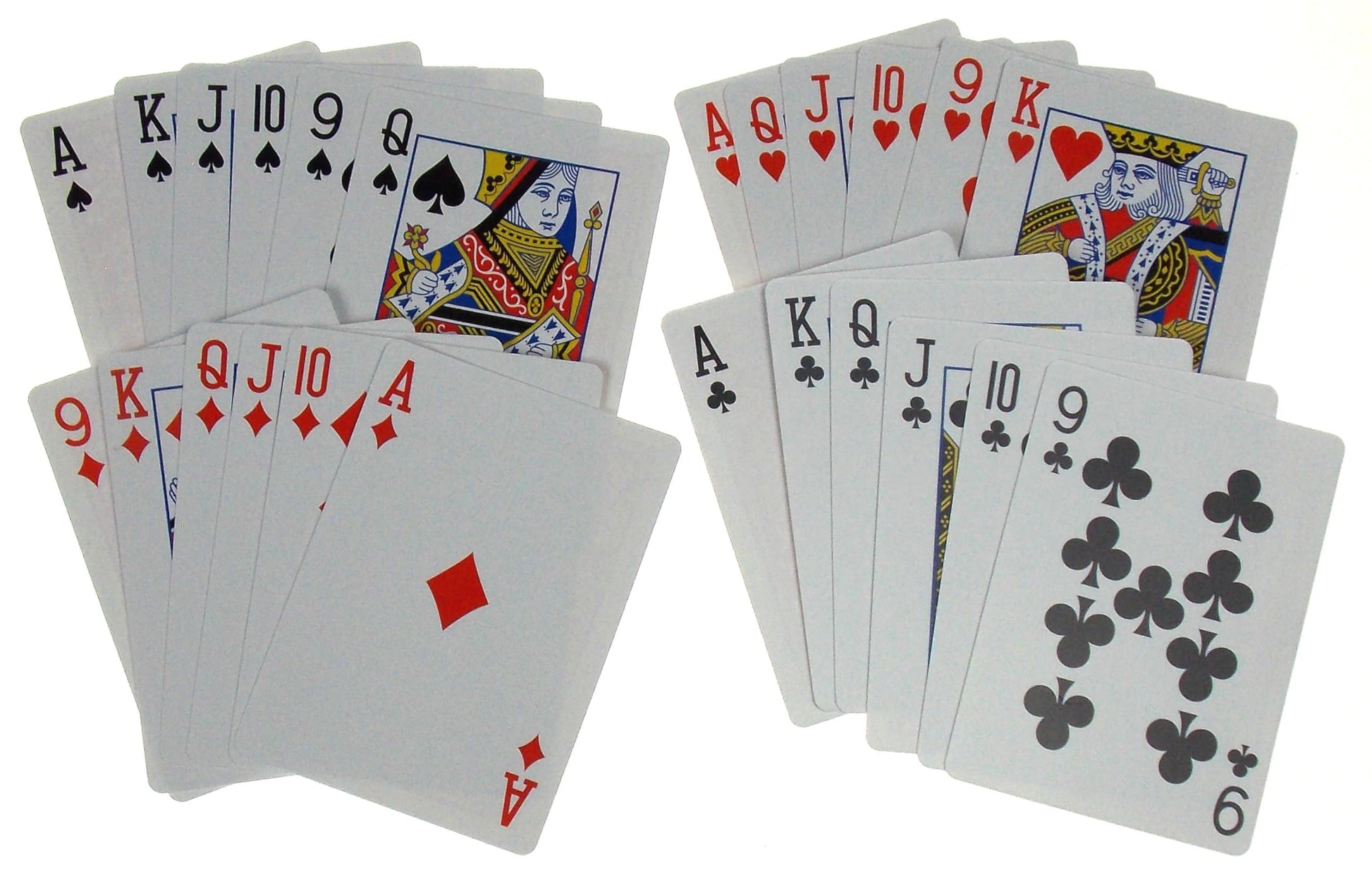 Hickoryville Euchre Card Game Set | 8 Pre-Stripped Decks (9-Ace) with Blank Counter Cards | 4 Red & 4 Blue Decks | Classic Euchre Playing Cards