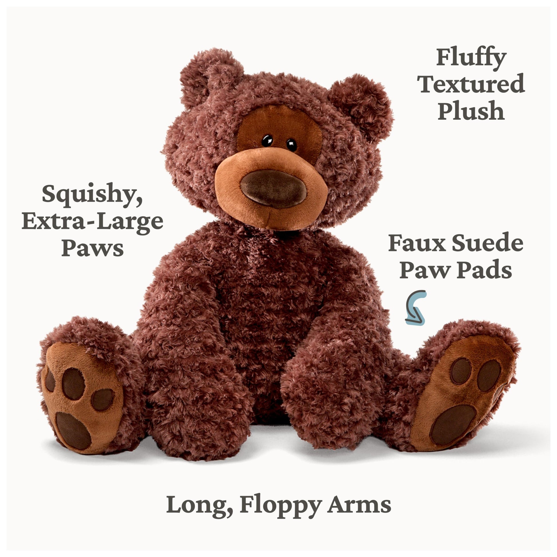 GUND Jumbo Philbin Teddy Bear, Large Teddy Bear, Stuffed Animal for Ages 1 and Up, Plush Toy, Chocolate Brown, 29"
