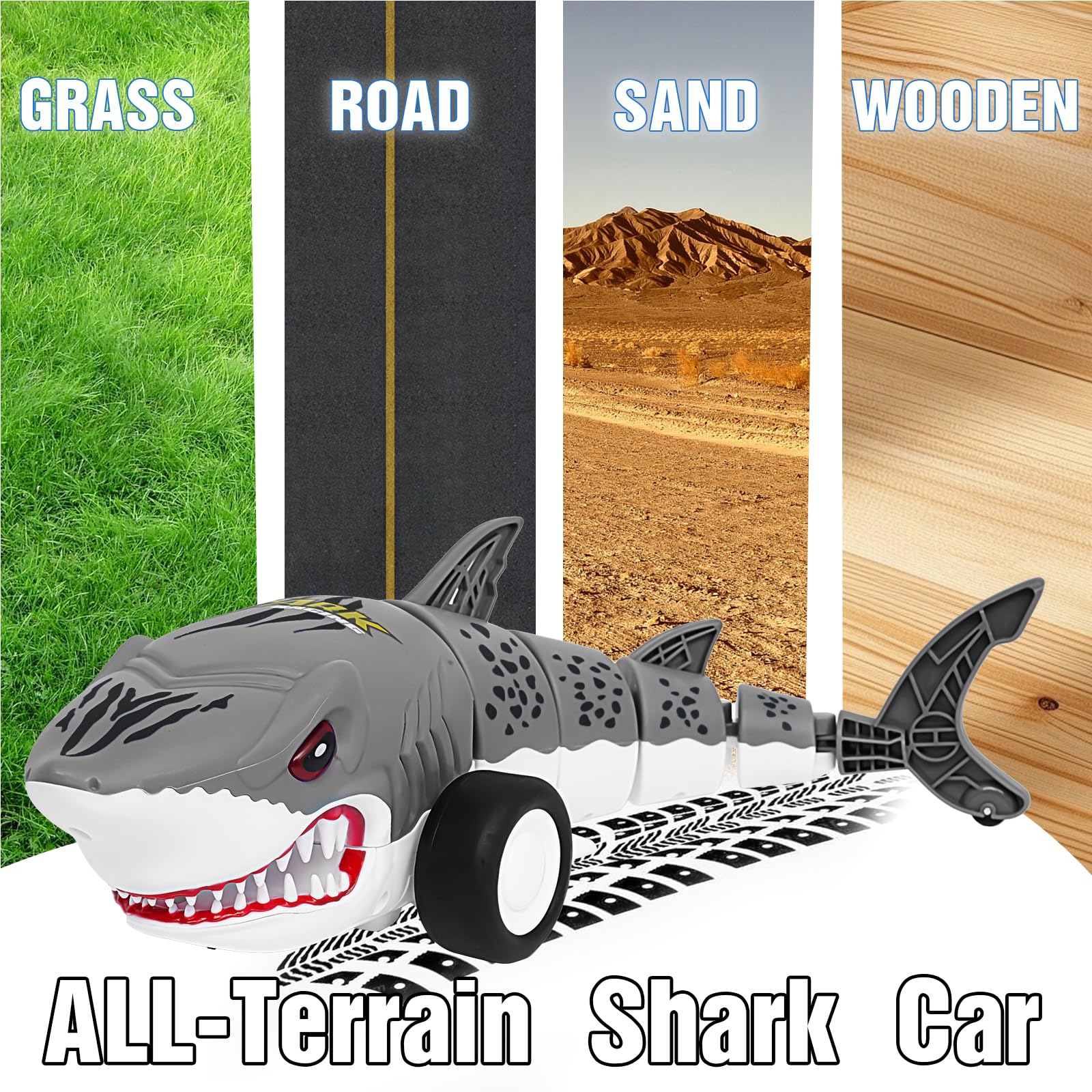 Remote Control Shark Cars Toy,Rechargeable RC Toy Car, RC Monster Truck