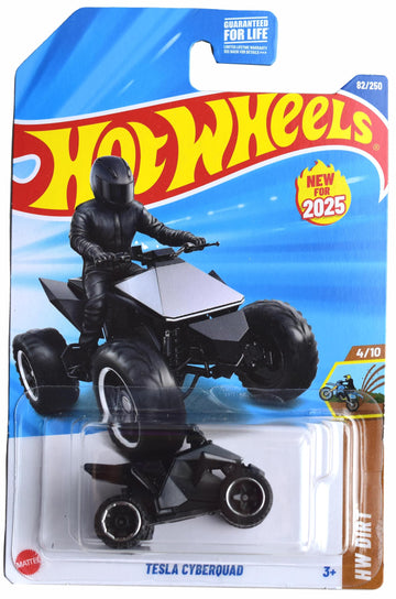 Hot Wheels Tesla Cyberquad, HW Dirt 4/10 [Black/Silver] 82/250