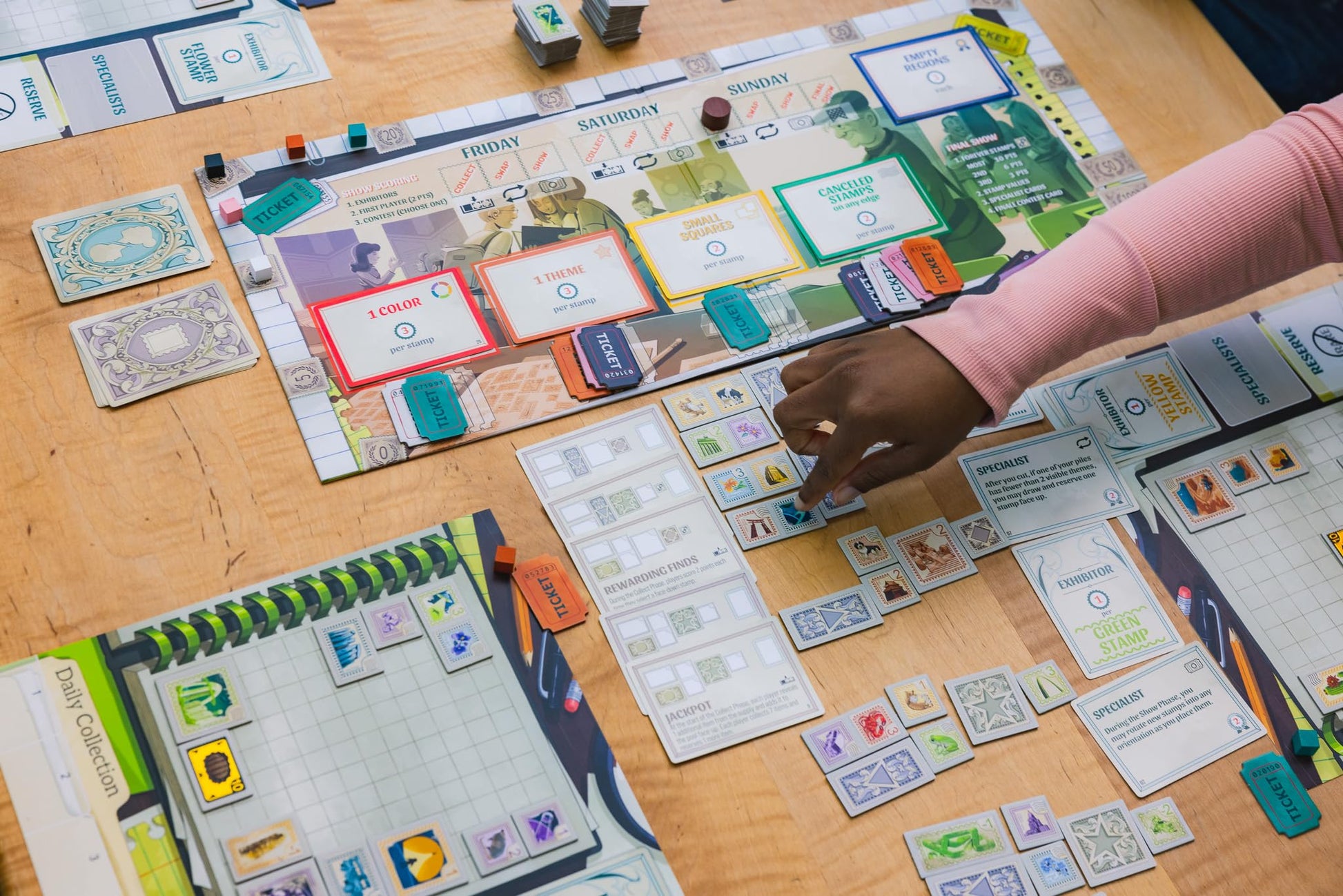 Stonemaier Games: Stamp Swap by Paul Salomon | A Competitive Stamp Collecting Strategy Board Game for Adults & Family | Curate the Most Well-Focused