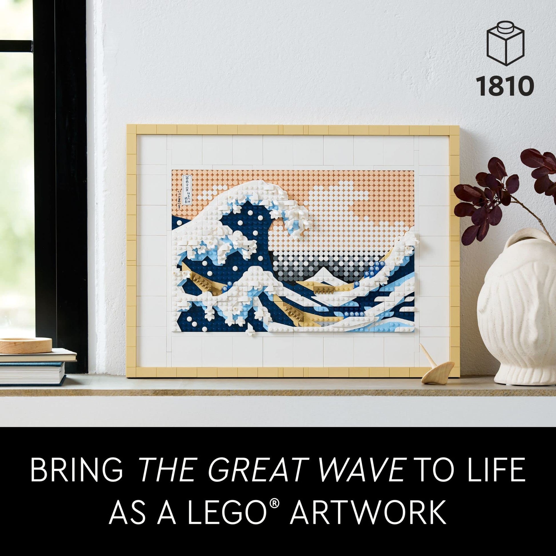 LEGO Art Hokusai - The Great Wave 31208, 3D Japanese Wall Art, Framed Ocean Canvas Picture for Home or Office Décor, Creative DIY Activity, Arts &