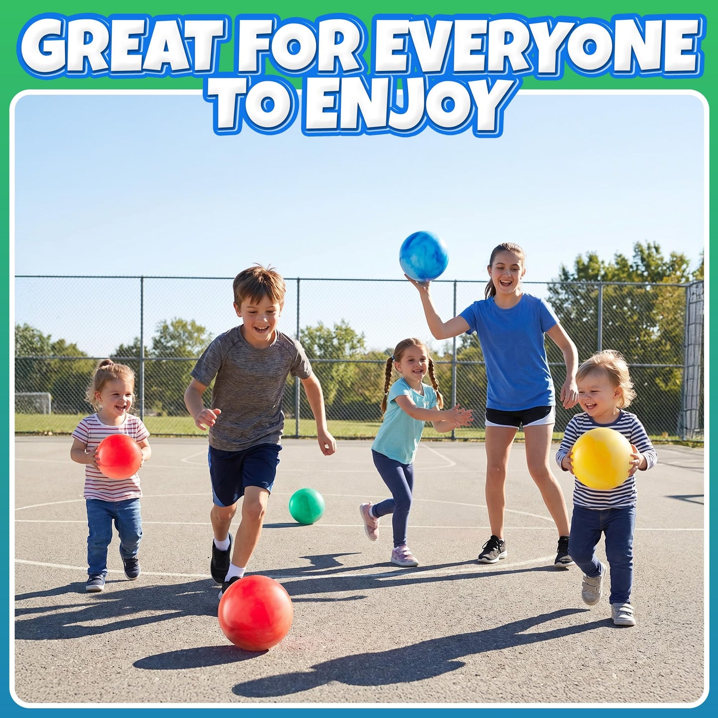 5-Inch Playground Balls for Toddlers & Kids (5-Pack) Marbleized Vinyl Balls