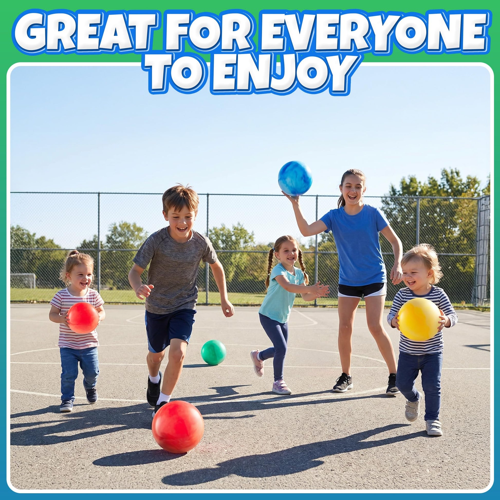 5-Inch Playground Balls for Toddlers & Kids (5-Pack) Marbleized Vinyl Balls