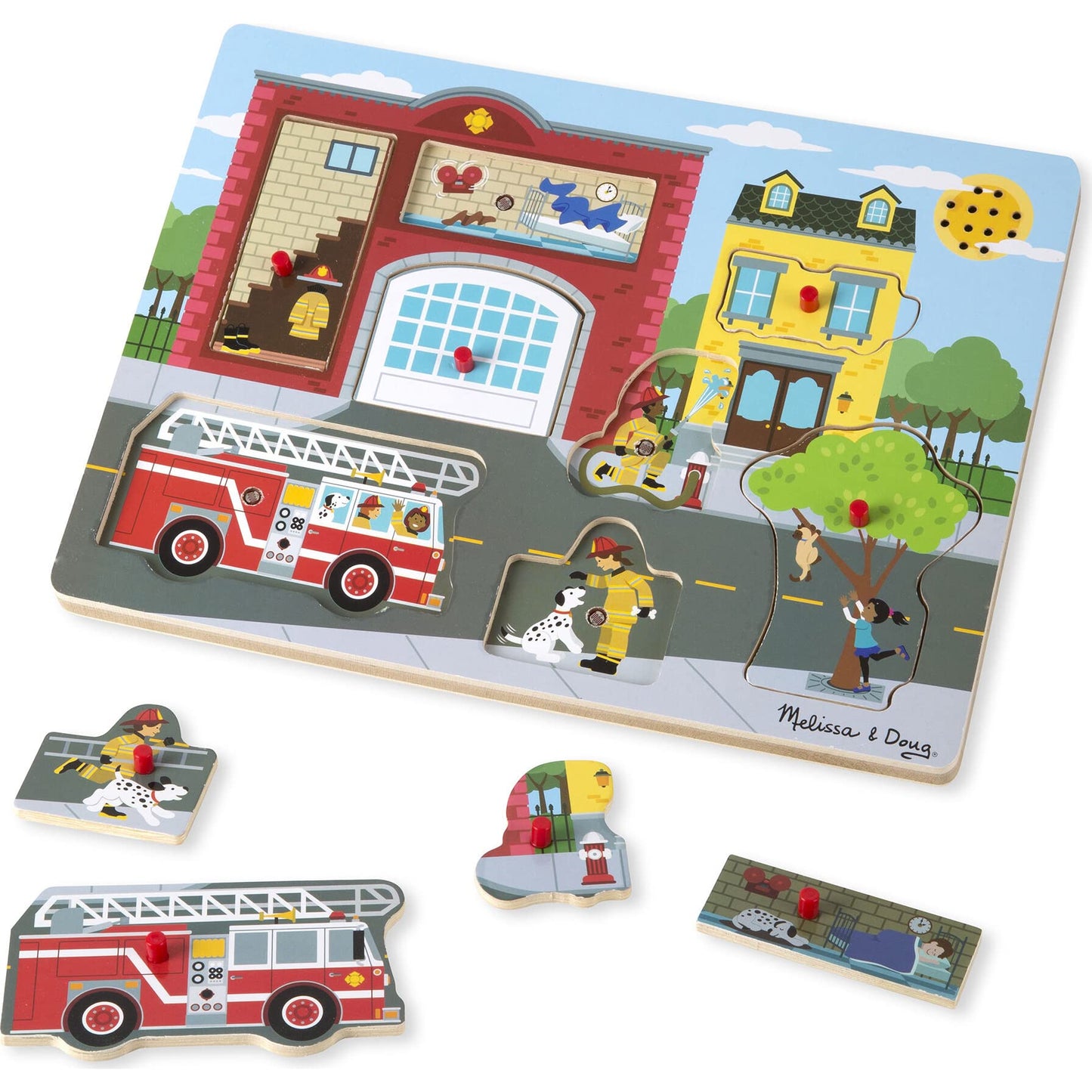 Around The F?i?r?e Station: Sound Puzzle Bundle with 1 Theme Compatible M&D Scratch Fun Mini-Pad (00736)