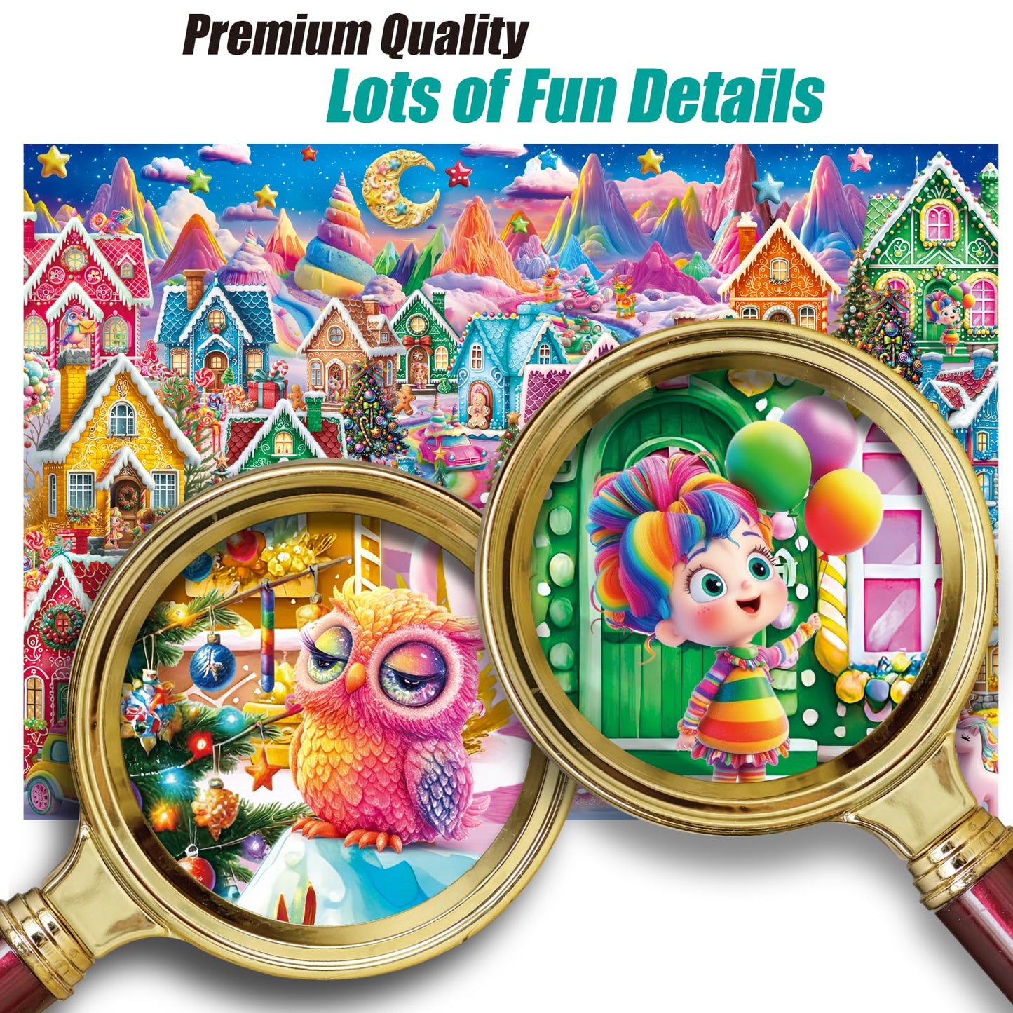 Antelope Puzzle Christmas Jigsaw Puzzle 1000 Pieces for Adults - Gingerbread Village Holiday Winter Scene, Relaxing Festive Puzzle Gift for Adults