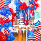 138 PCS 4th of July Balloon Arch Decorations, Red White and Blue Balloon Garland with Patriotic Foil Balloons for 4th of July Decorations Independence