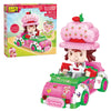 Brickcraft Strawberry Shortcake Berry Cruiser Christmas Building Kit, Festive 362-Piece Buildable Figure & Car Block Set, Classic Cartoon Collectible