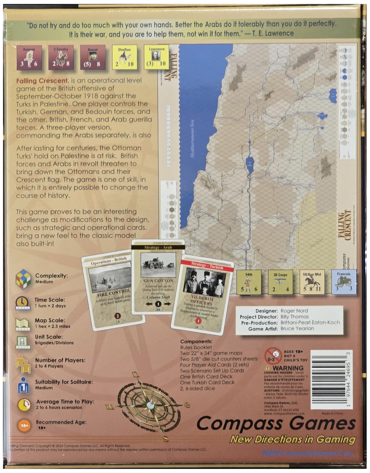 Compass Games Falling Crescent WWI British Offensive Board Game, for Adults 18+