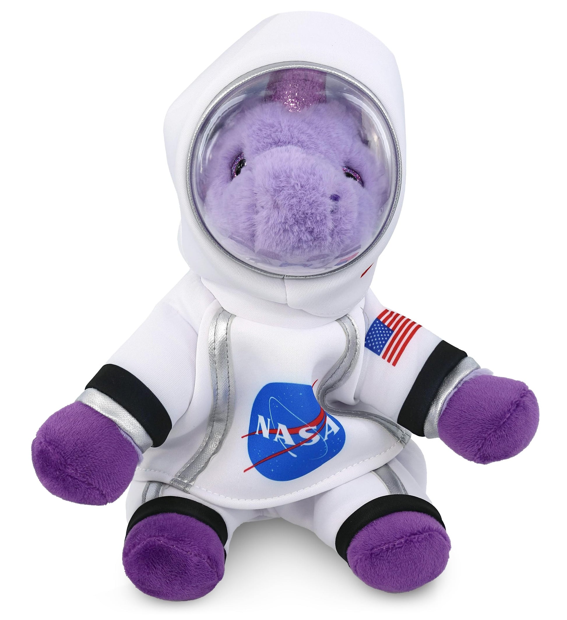 DolliBu Purple Unicorn Astronaut Plush Toy - Fantasy Astronaut Stuffed Animal with Space Helmet and NASA Astronaut Suit, Spaceman Doll Decor for Girls