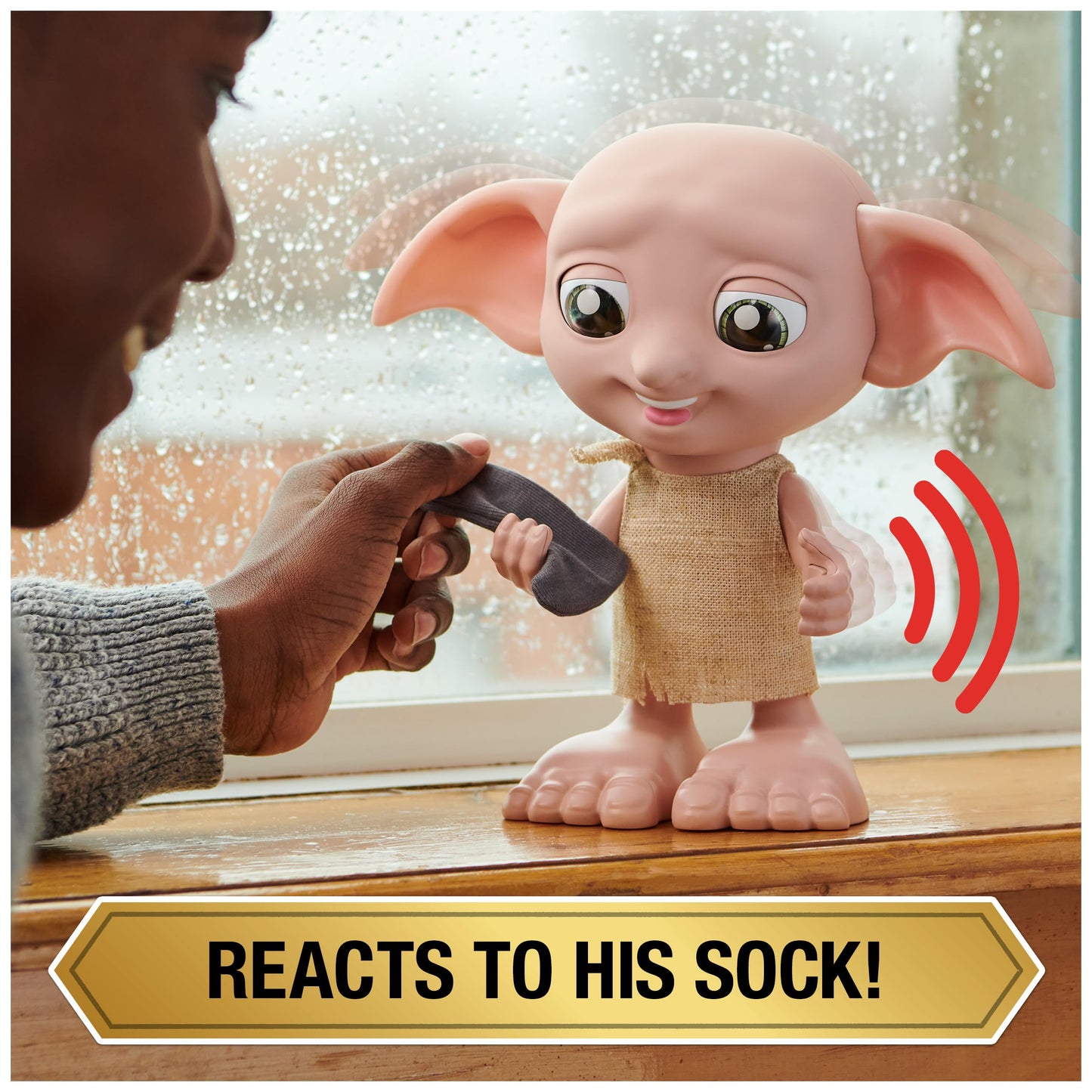 Wizarding World - 8.5" Harry Potter Elf Dobby Interactive Doll with Stocking and 30+ Sounds and Phrases - Harry Potter Gifts - Toys Kids 6+