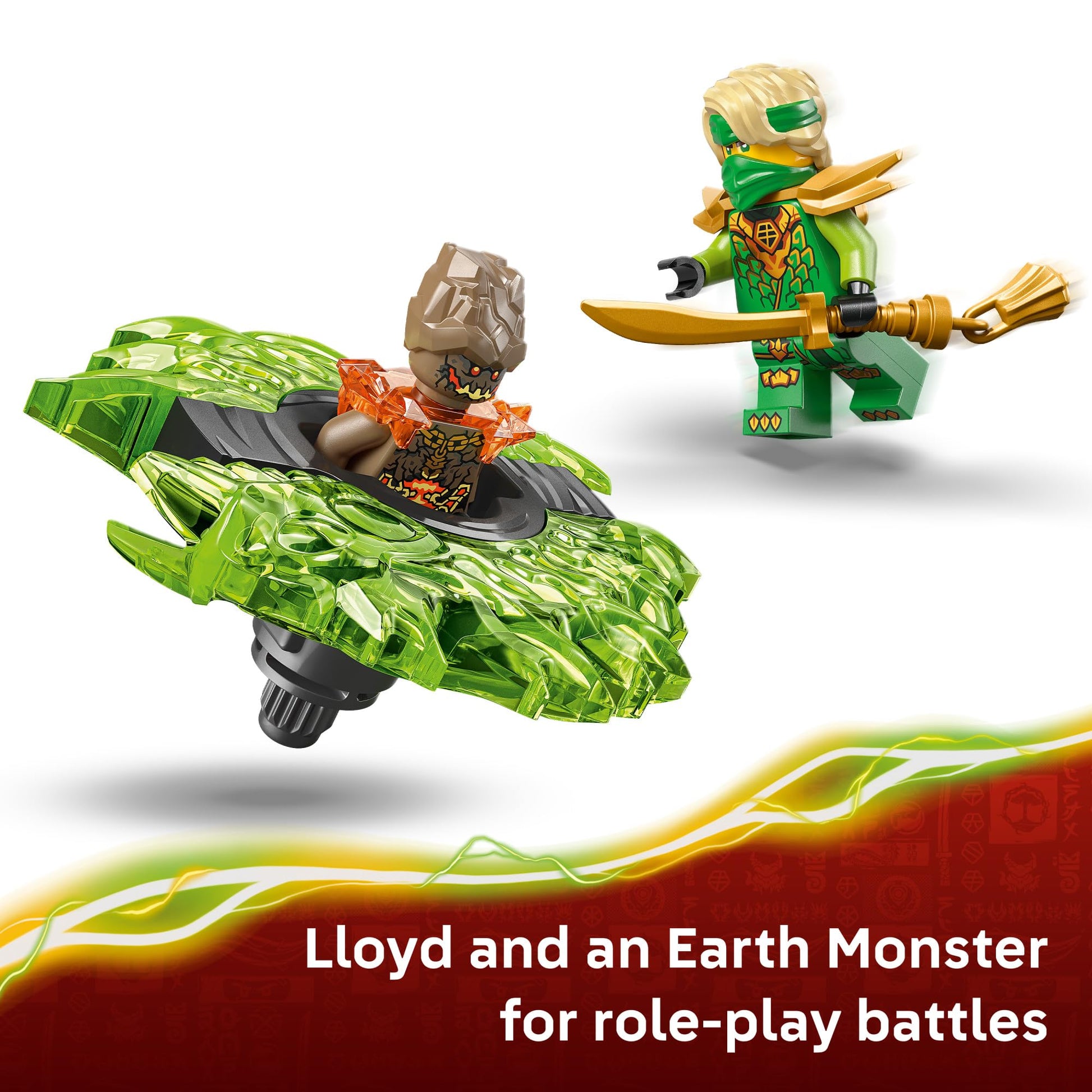 LEGO NINJAGO Loyd vs. Earth Monster Spinner Building Toy for Boys & Girls - Ninja Toy Figures & Playset for Kids, Ages 6+ - Includes 2 Minifigures