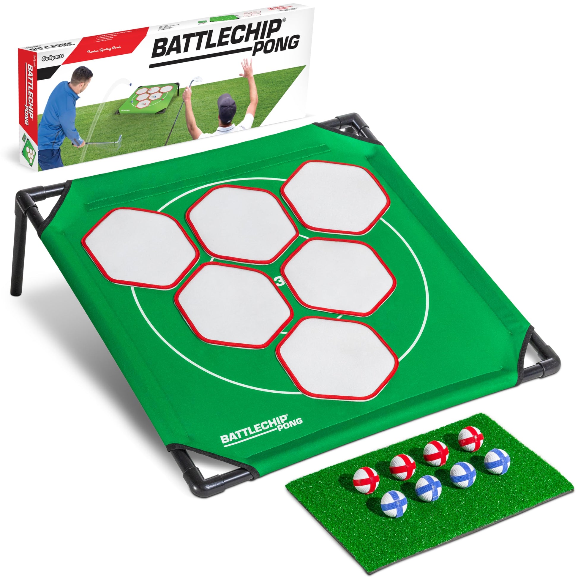 GoSports BattleChip Pong Chipping Golf Games for Adults and Families - Outdoor & Indoor Golf Game Set - Home, Backyard, Lawn, Beach, & More - 1 Board
