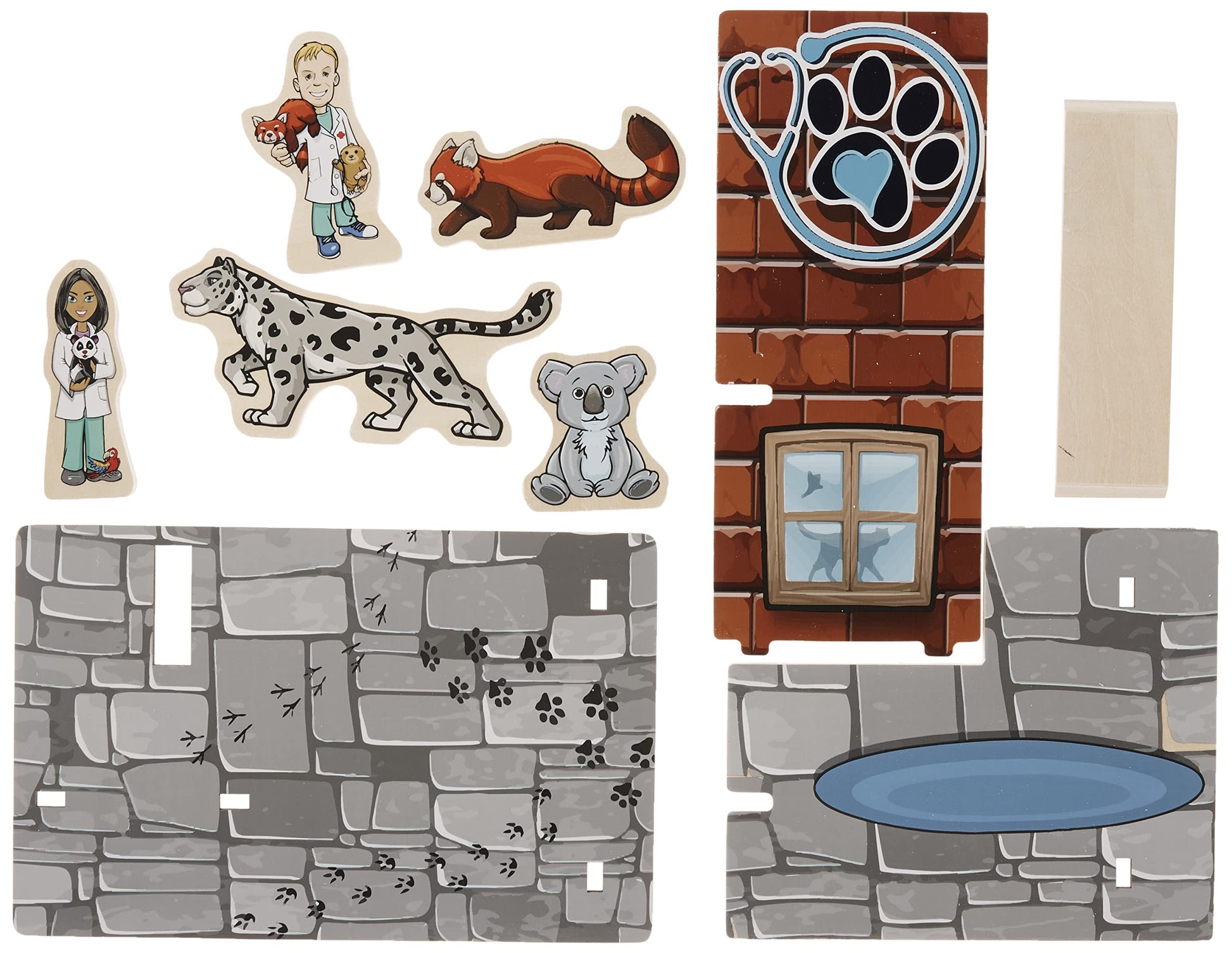 Wild Republic, Woodkins Veterinarian Wooden Playset, Gift for Kids, Great for Innovative Play, Eco Friendly, six Piece Boxed Set