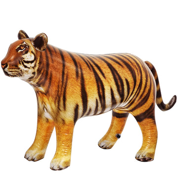 Jet Creations 40" Long Inflatable Tiger Toy, Orange-Yellow with Black Stripes, Realistic Jungle Animal Figure, Home Decor, Photo Prop, Thanksgiving
