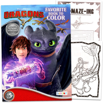 DreamWorks How to Train Your Dragon Coloring and Activity Book for Kids - Bundle with Coloring Pages and Matching Game Plus Play Pack, More | How