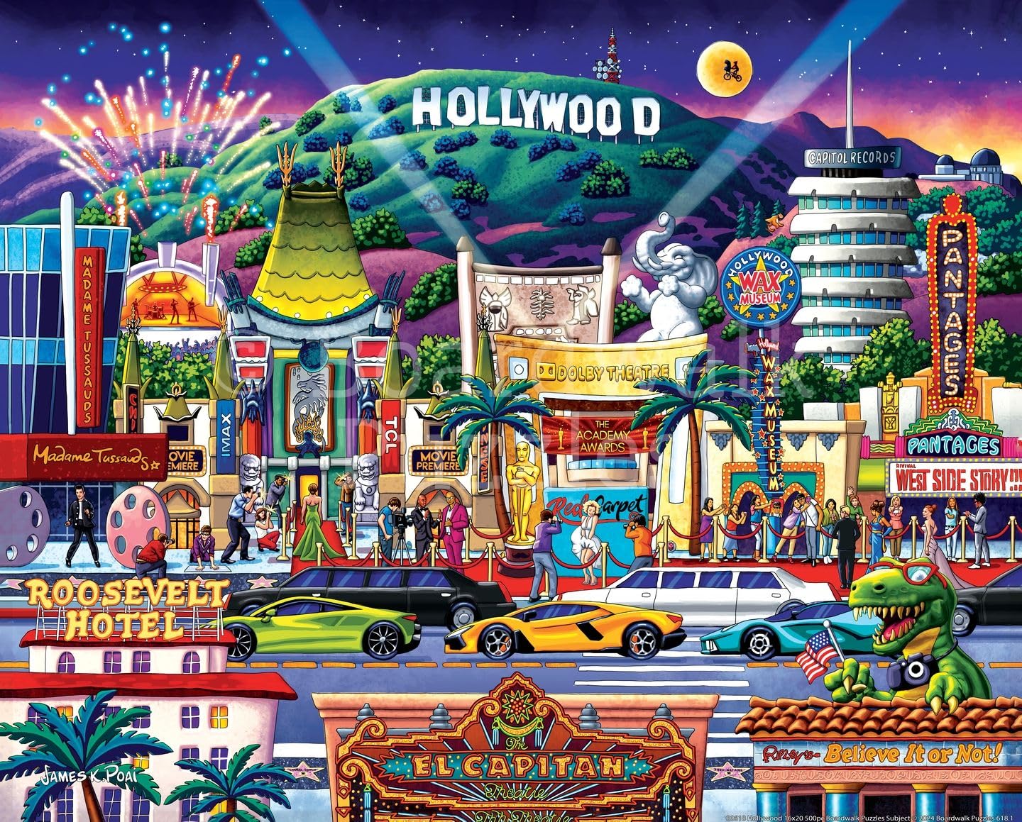 Boardwalk Hollywood 210 Piece Personal Puzzle, Jigsaw Puzzles with Premium Box, California Gifts for Adults, 6"x8"