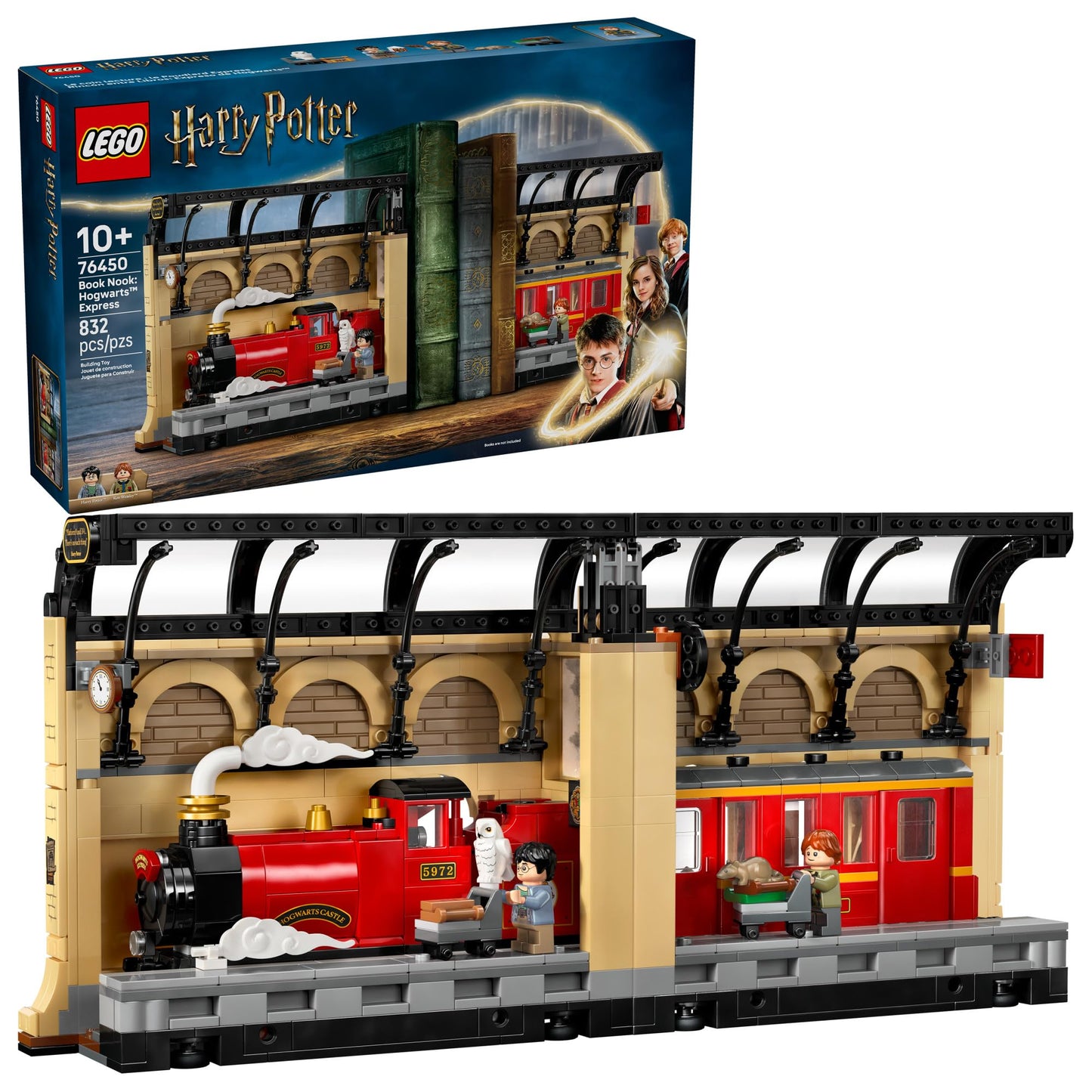 LEGO Harry Potter Book Nook: Hogwarts Express Building Set - Bedroom Shelf Decor for Boys, Girls, & Fans, Ages 10+ - Collectible Harry & Ron