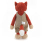 JamieCare 12" Cute and Cuddly Red Fox Stuffed Animal in Trendy Knit Overalls,Made with Premium Materials, Hypoallergenic,Warming Gift for Birthdays