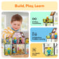 PicassoTiles Magnet Tile Building Block Family Homestead Doll House Theme Playset 8 Character Action Figures Double Sided Magnetic Tiles Printing STEM
