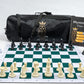 Mynnnat Professional Chess Set, Thick Tournament Roll up Board and Pieces with Travel Bag, Checkers and Unique Booklet for Chess Training - White