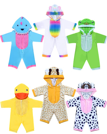 Doll Clothes,12 inch Baby Doll Clothes[6 Sets Animal Styling ] Valentine's Gift for 10/ 11 /12 inch Baby Girl&Boy Dolls