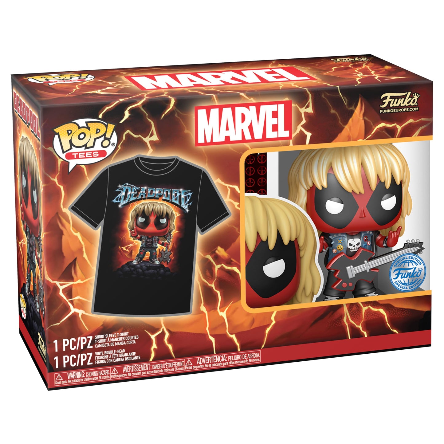 Funko Pop Collectible Toy Figure - Deadpool - Breezy Cave 91 - Deadpool - T-Shirt - Clothes with Collectable Vinyl Figure - Gift Idea - Toys and Short