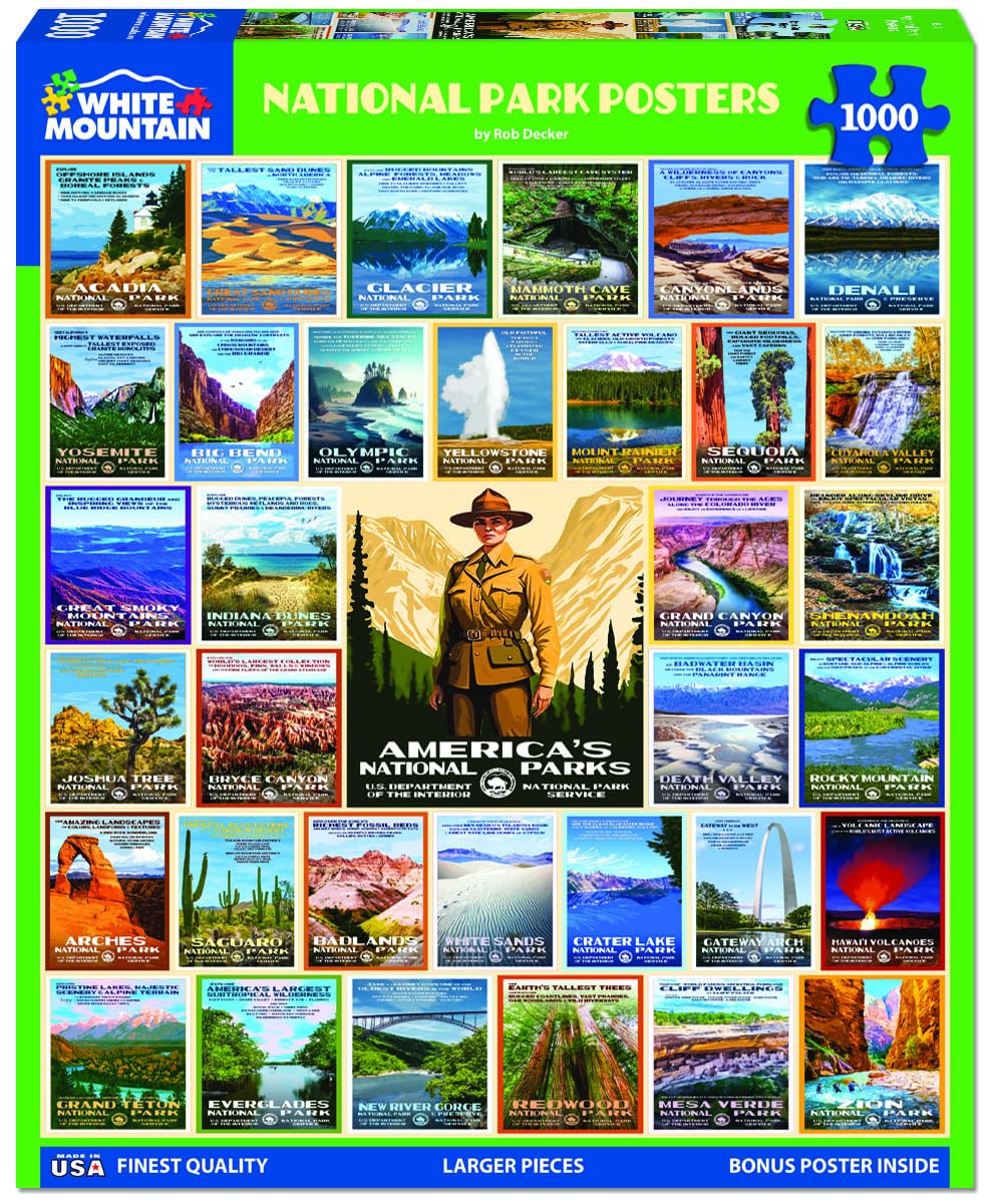 White Mountain 1000 Piece Jigsaw Puzzle, America's National Parks