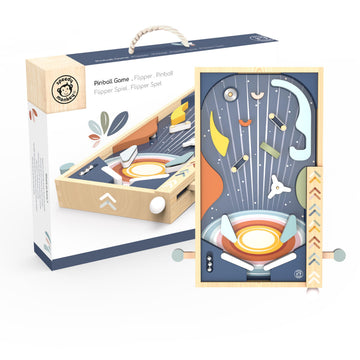 SPEEDY MONKEY Wooden Pinball Machine Toy for Family Play Ages 3+ Arcade