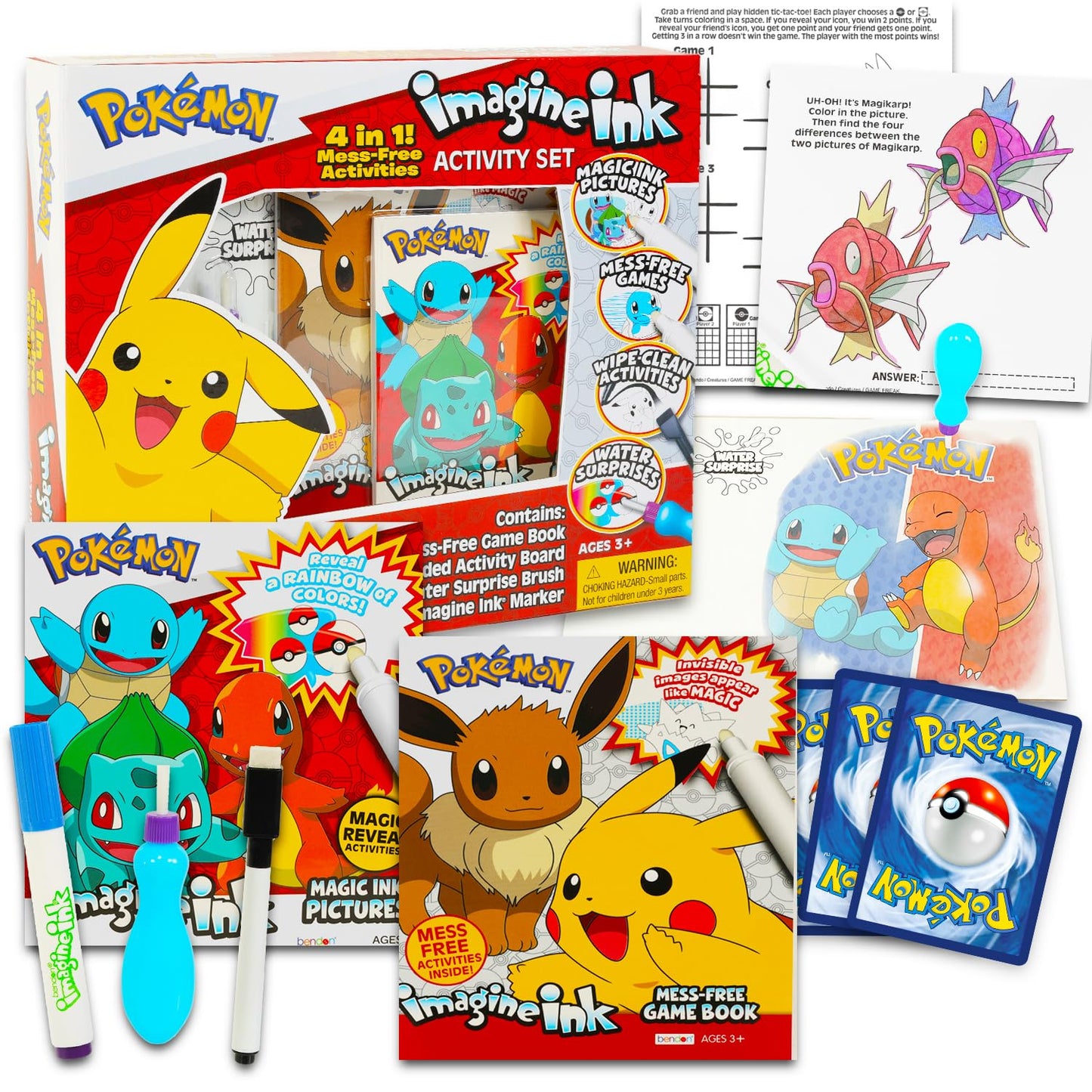 Pokemon Imagine Ink 4-in-1 Activity Set - Bundle Includes Pokemon Imagine Ink with Coloring Books, Stickers, Games, Puzzles, Drawing, and More |