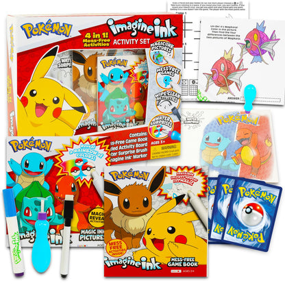Pokemon Imagine Ink 4-in-1 Activity Set - Bundle Includes Pokemon Imagine Ink with Coloring Books, Stickers, Games, Puzzles, Drawing, and More |