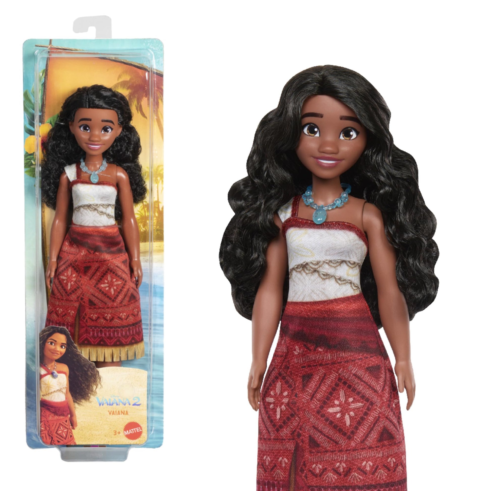 Mattel Disney Moana 2 Doll with 2 Accessories, Removable Outfit with Necklace and Anklet, Moana 2 Inspired JBT56