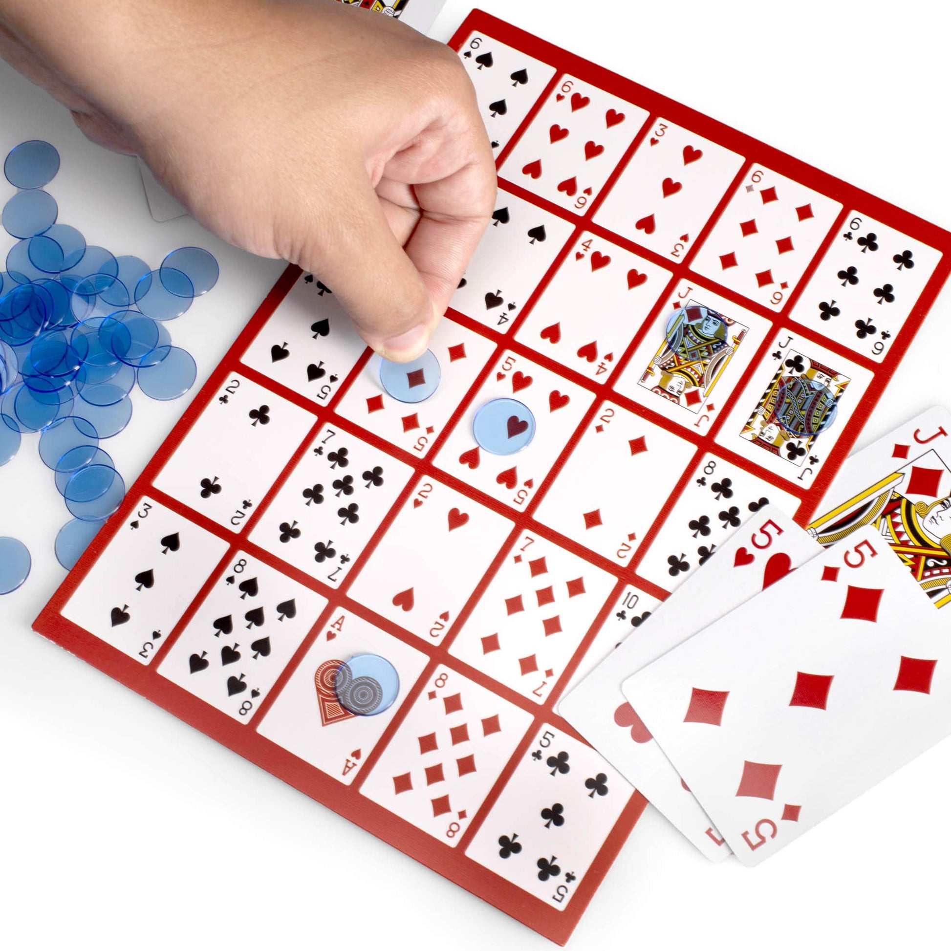 Brybelly Poker Keno Game Set with Cards and Chips - Adult Family Casino Board Game Night Gift Includes Deck of Playing Cards, 12 Boards, 200 Bingo
