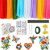 800 PCS Pipe Cleaners Flower Kit - 8 Colors Thickened Chenile Stems Craft Kit with Stems, Tape, Stamens, Manual, Greeting Card, Beauty DIY Flowers
