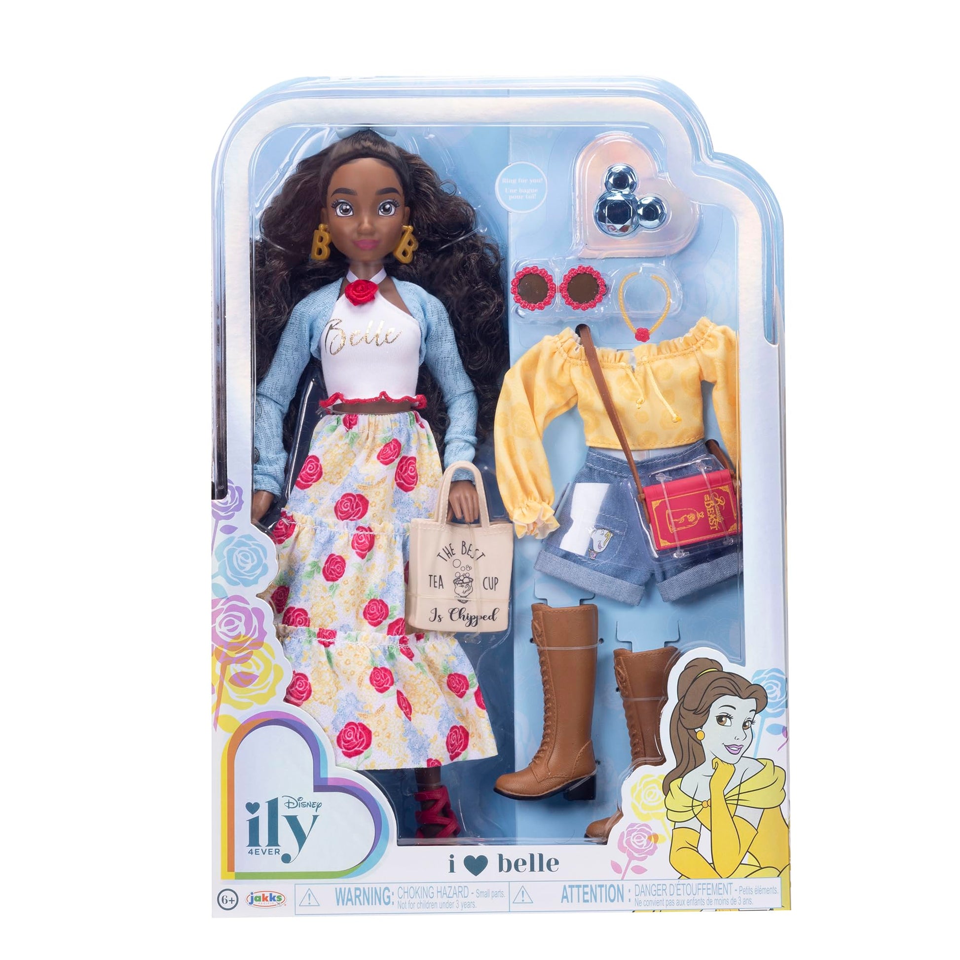 Disney ILY 4ever Fashion Dolls Inspired by Belle 11.5" Tall with 13 Points of Articulation, Two Complete Mix-and-Match Outfits and a Glittery Mickey