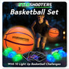 Starlux Games Light Up Basketball Set: Starshooters - Rechargeable, w/10 Game & Training Modes + Marker Lights | Ages 8+ | Glow in The Dark | Sports
