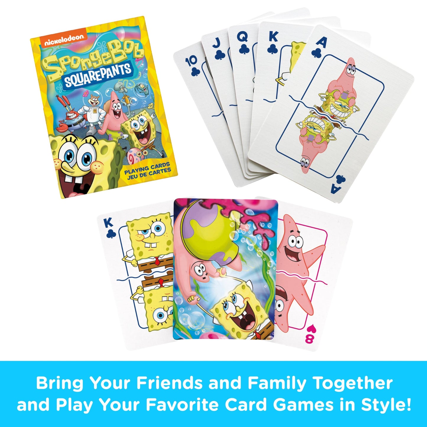 AQUARIUS SpongeBob Playing Cards - SpongeBob SquarePants Cast Deck of Cards for Your Favorite Card Games - Officially Licensed SpongeBob Merchandise