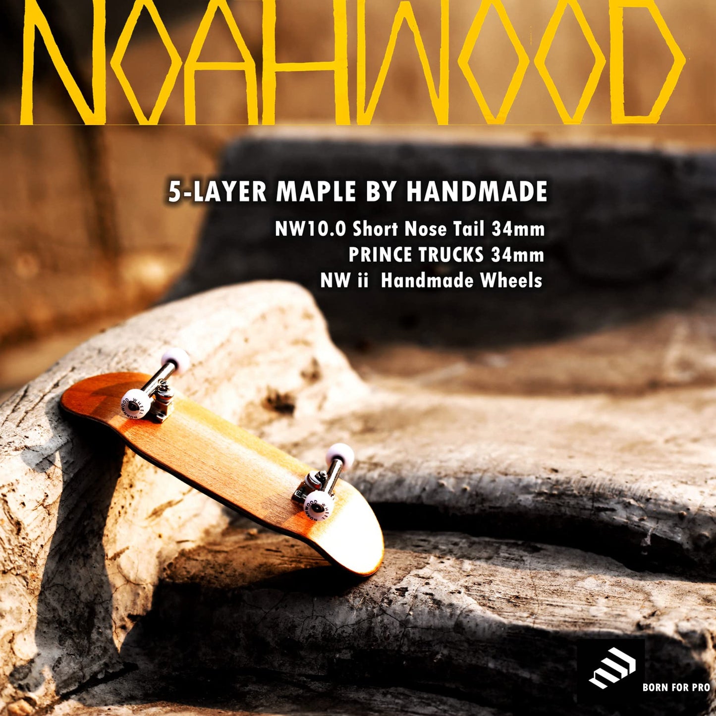 NOAHWOOD Fingerboards PRO Parts Handmade Wheel (Anti-Fake Black Logo can be Erased) White ii 4 Pcs